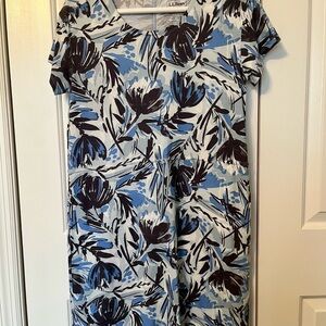 L.L. Bean Blue & White Floral Dress